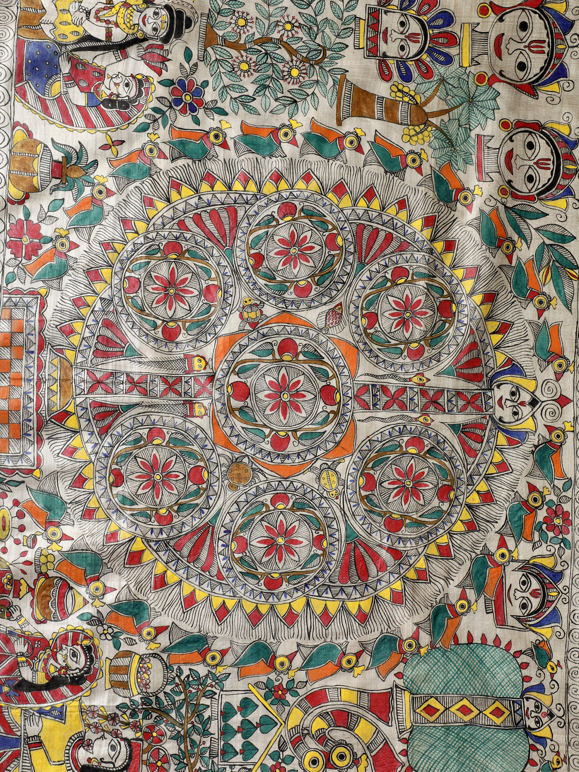 RED MADHUBANI PALLU SILK SAREE - Image 10