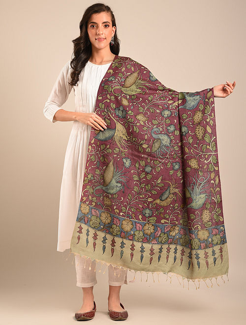 MAROON COTTON SILK DUPATTA