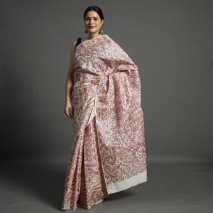 NATURAL MADHUBANI MULBURY SILK SAREE
