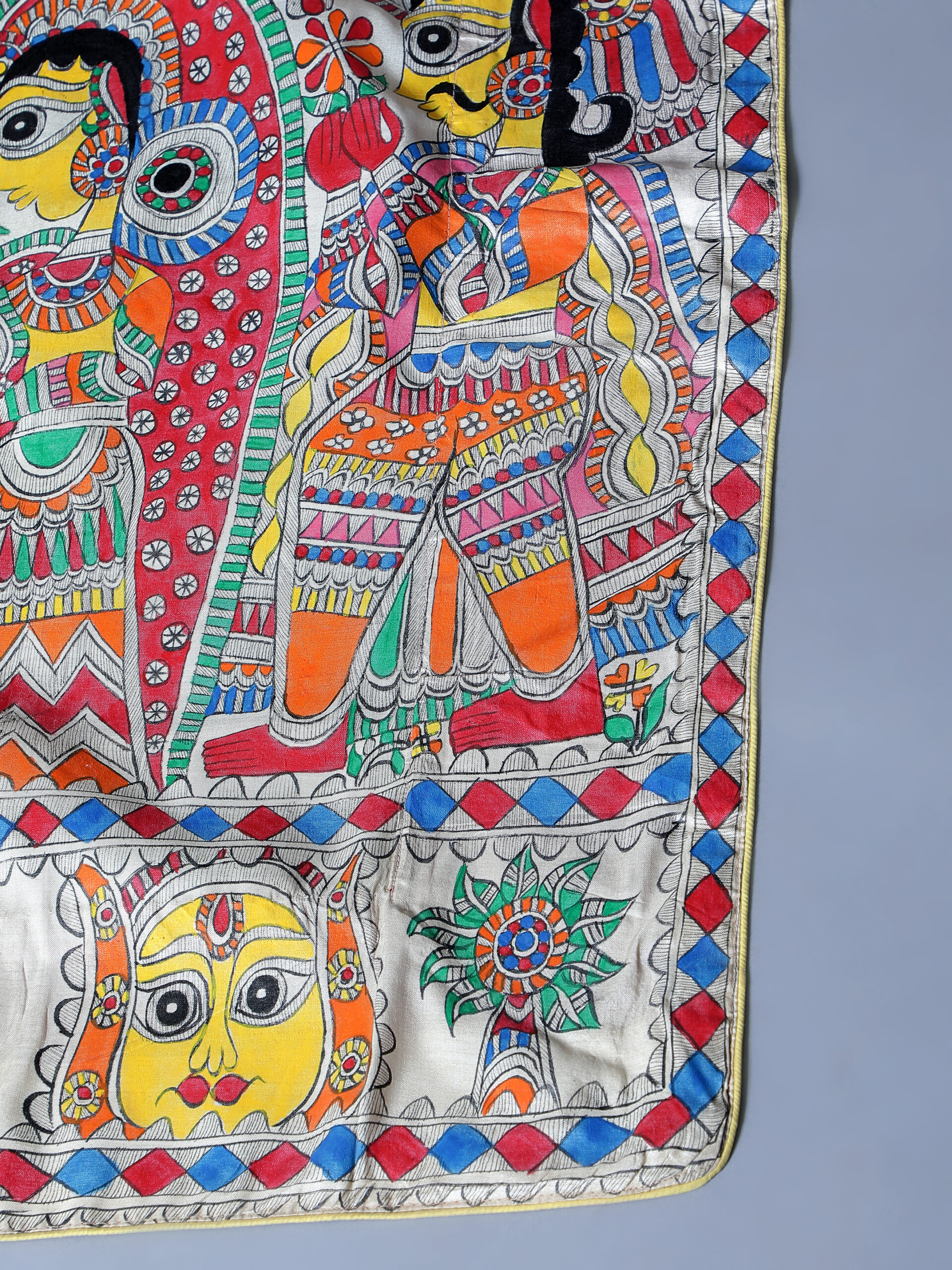 Cream Multicolor Ram Vivah Tussar Silk Saree - Image 3