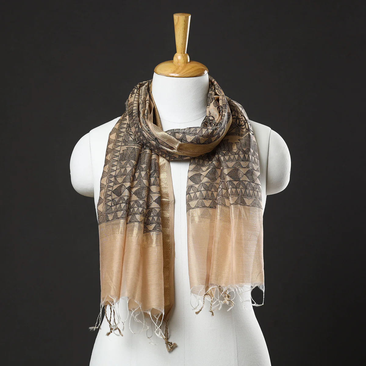 GREEN MADHUBANI SILK SAREE - Image 27