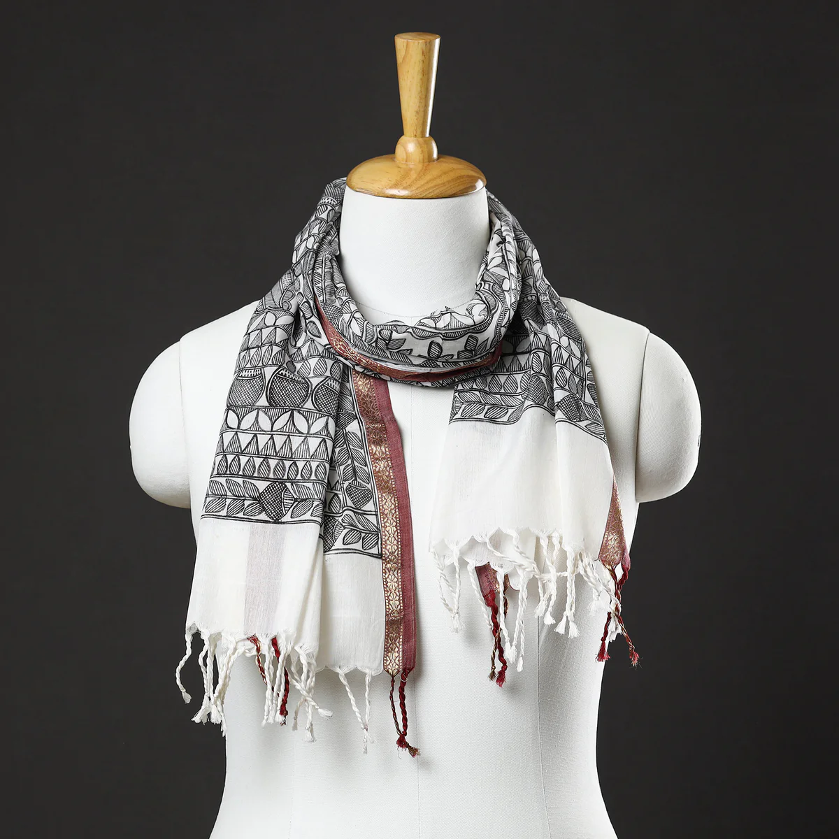 GREEN MADHUBANI SILK SAREE - Image 19