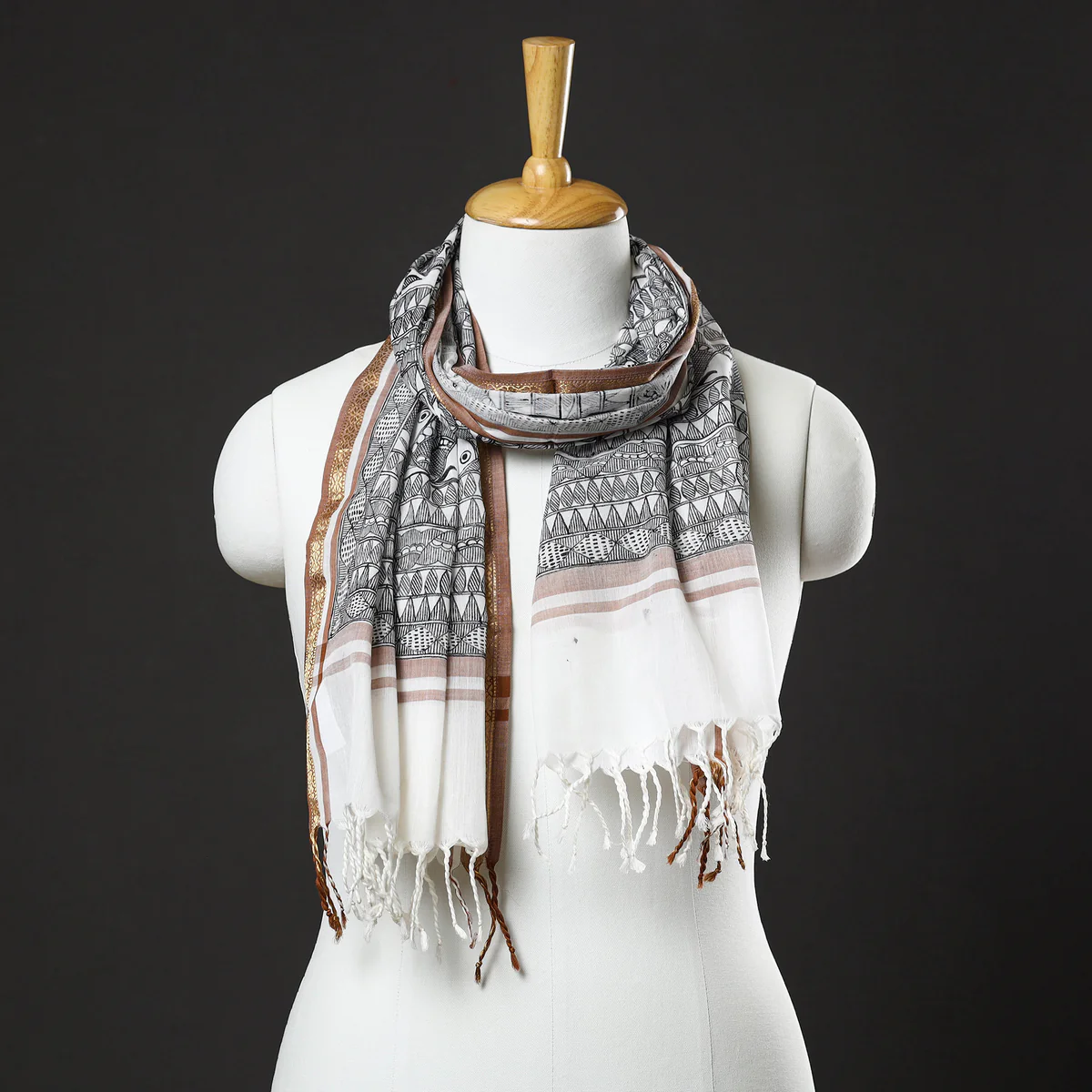 GREEN MADHUBANI SILK SAREE - Image 17