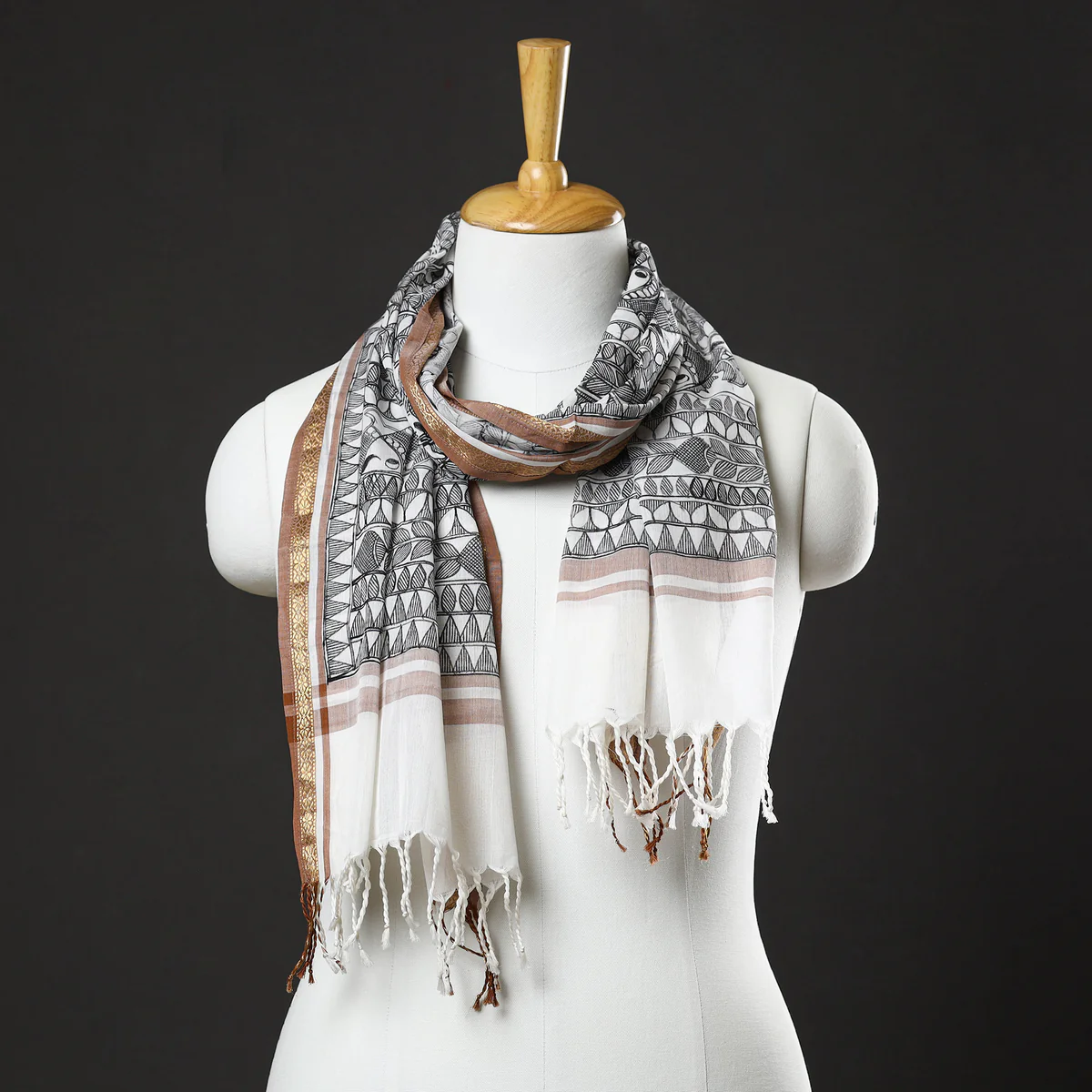 GREEN MADHUBANI SILK SAREE - Image 15