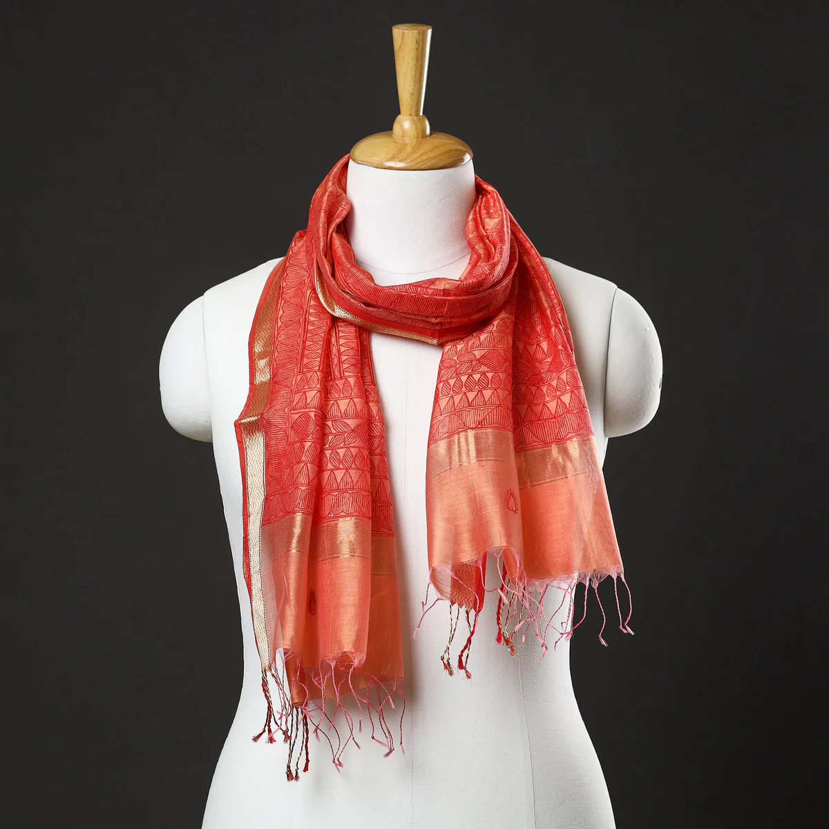 GREEN MADHUBANI SILK SAREE - Image 14