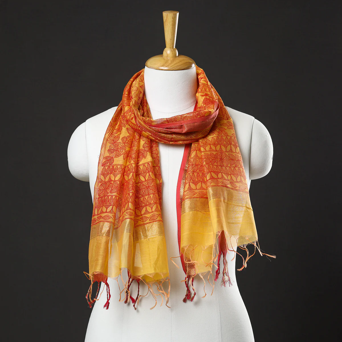 GREEN MADHUBANI SILK SAREE - Image 11