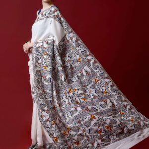 NATURAL MADHUBANI MATASYA TUSSER SILK SAREE