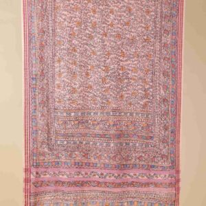 Pink Full Work Cotton Silk Hand-Painted Madhubani Dupatta