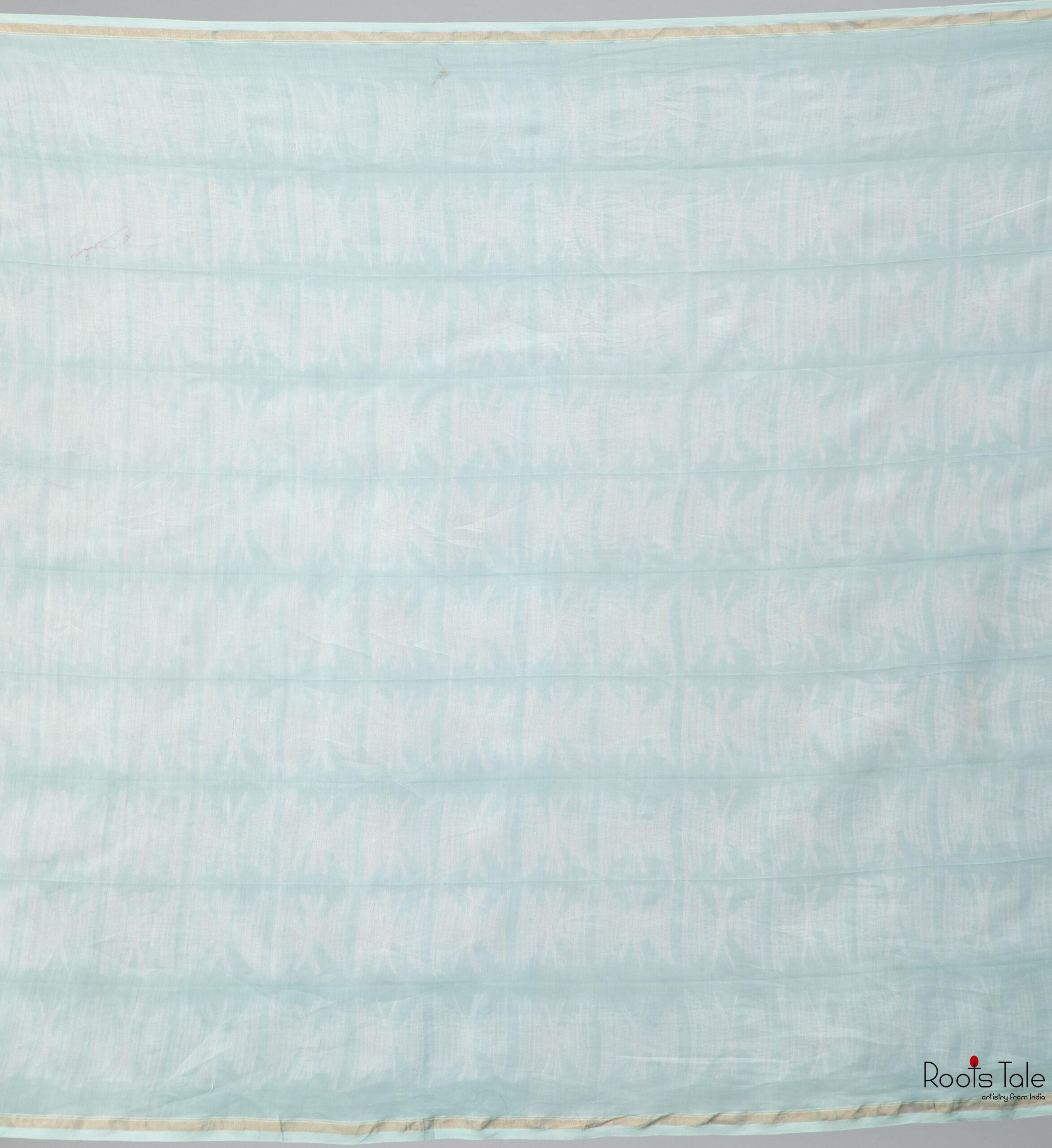 Blue Madhubani & Shibori Chanderi Saree - Image 9