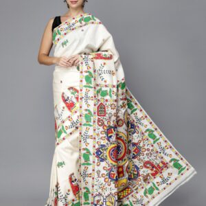 NATURAL MADHUBANI KOHBER SILK SAREE