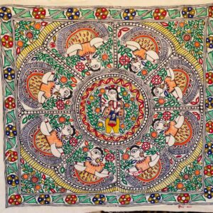 Multicolour Raas Wall Mount Handmade Madhubani Decorative Art