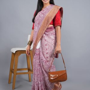 NATURAL MADHUBANI FULL WORK CHANDERI SILK SAREE